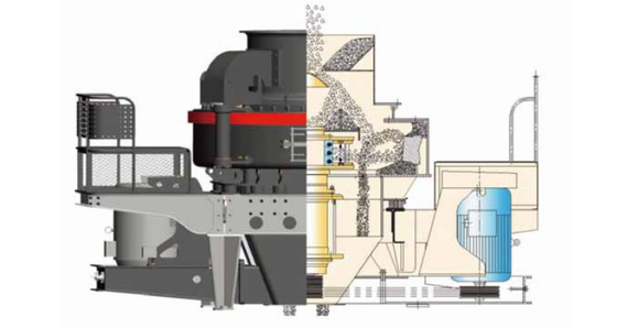 máquina do fabricante da areia de 160Kw 540 TPH, elemento de impacte vertical do eixo da pedra VSI de quartzo